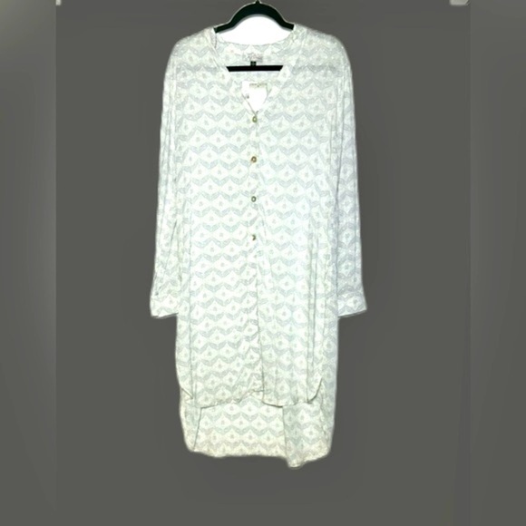 NWT J. Valdi Barcelona Button Front Long-Sleeved Midi Shirt Dress Swim Coverup M - Picture 7 of 13